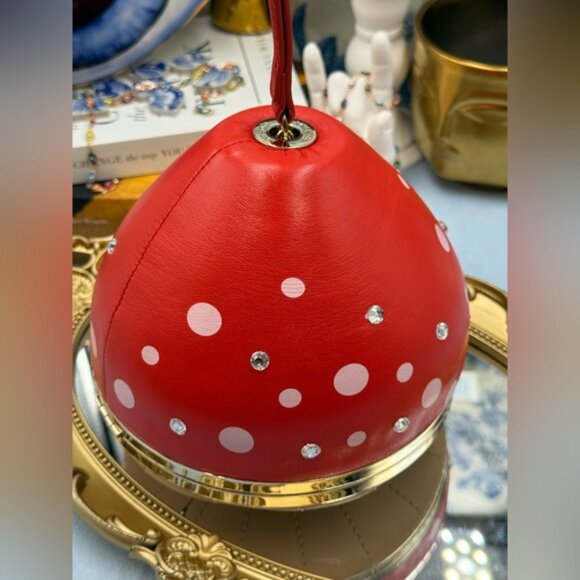🆕 KATE SPADE NEW YORK 🧿 NWOT Red Blaze A Trail Mushroom Novelty Clutch Bag - Picture 6 of 16